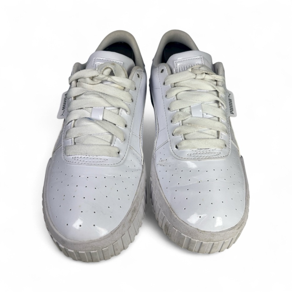 Puma Cali Patent Jr Youth Triple White Sneakers 370139-01 Size 6.5 Youth - Picture 3 of 5